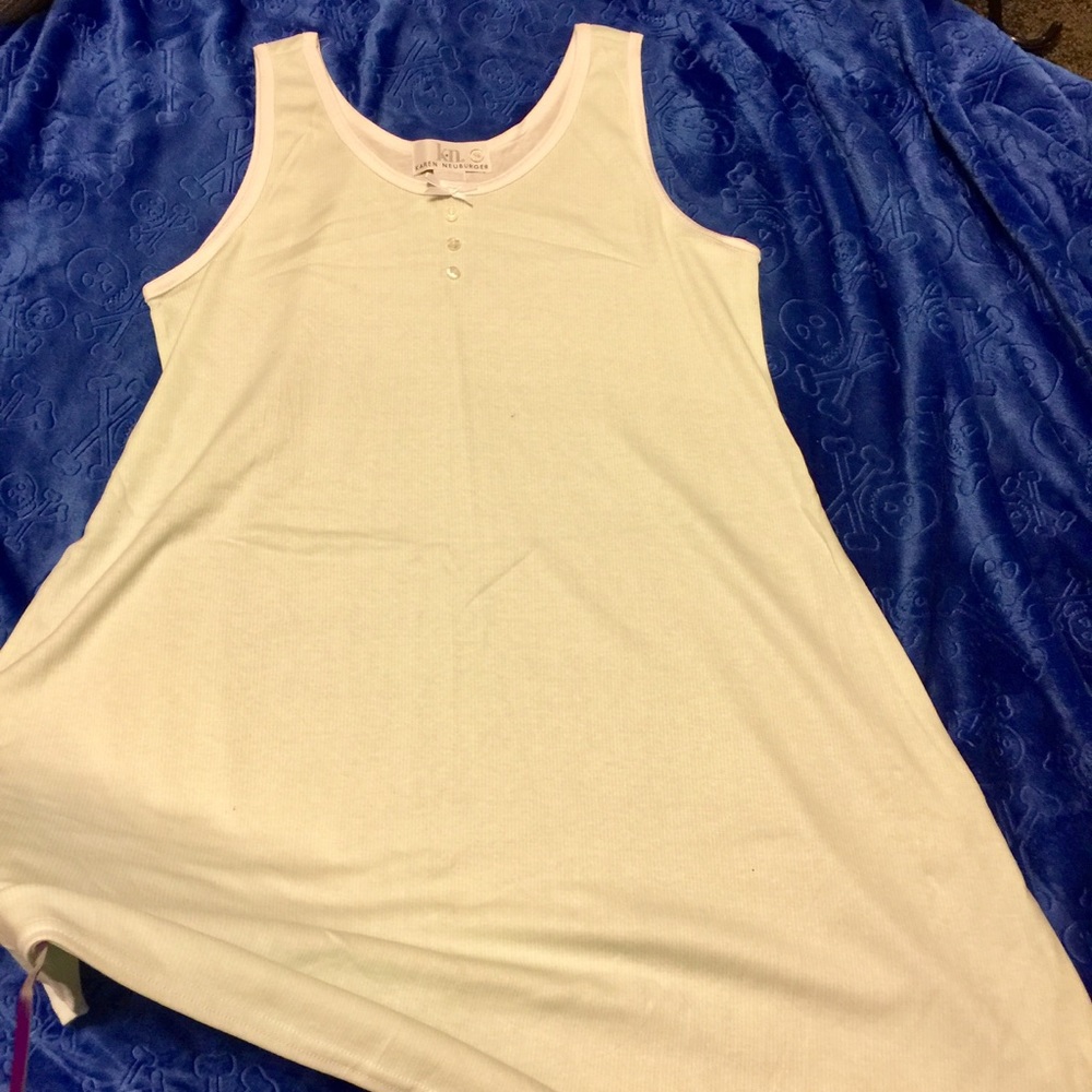 Light green & white striped nightgown.